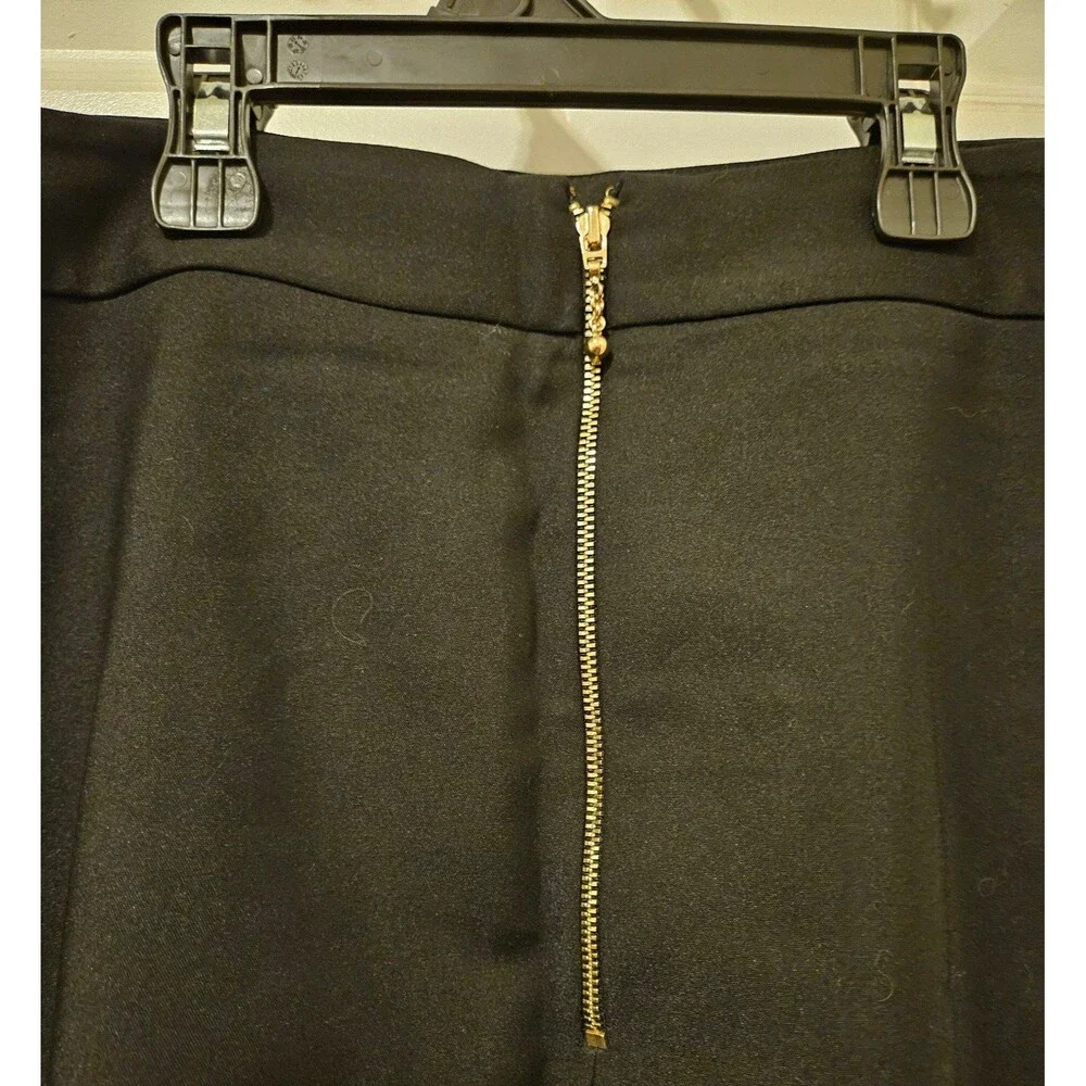 Kate Spade New York Black Skirt Gold Zip Up Back Size 8